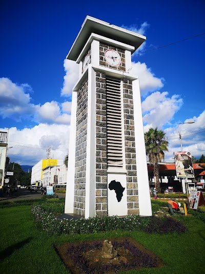 The Arusha clock tower landmark against a blue sky