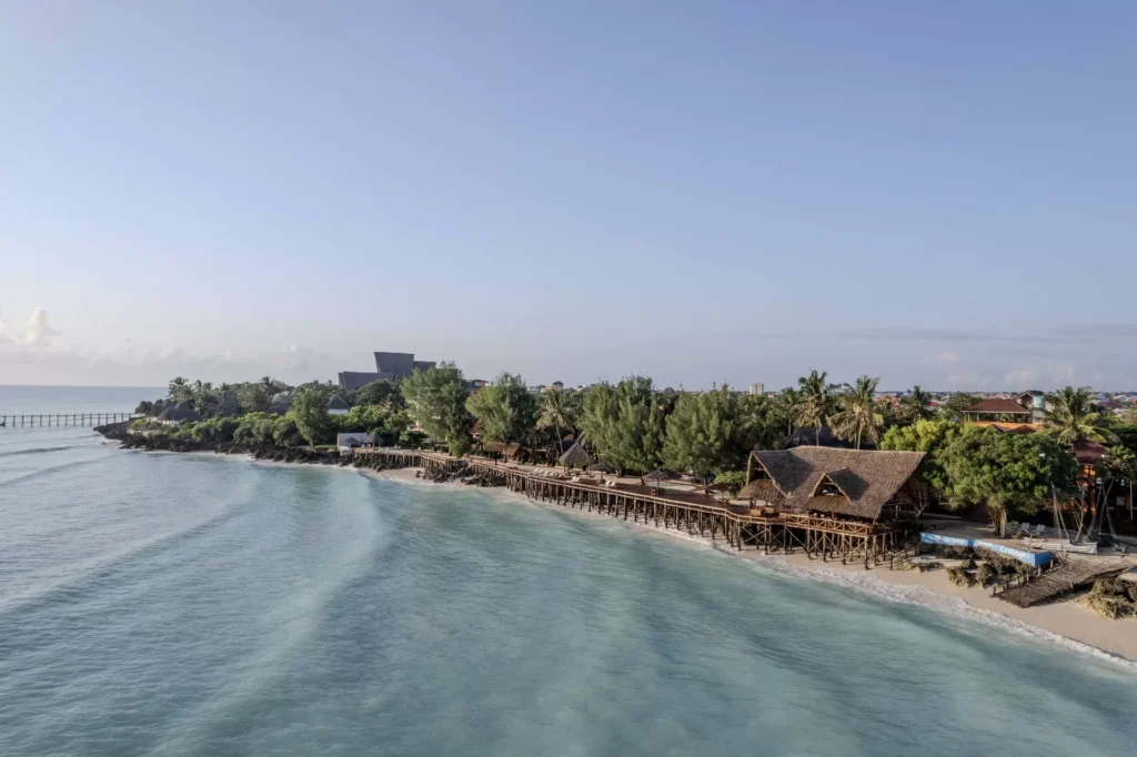 Zanzibar coastline aerial view