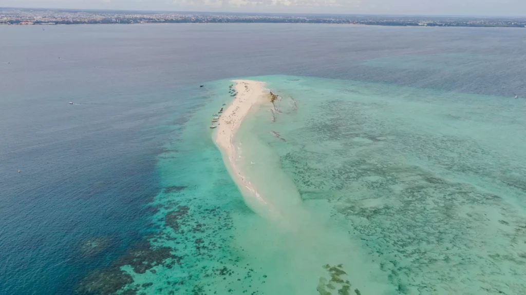 Zanzibar coastline aerial view